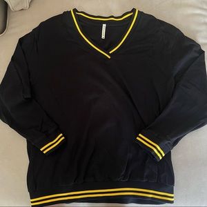 Black Long Sleeve with Yellow Stripe Detail | LF